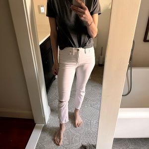 Madewell White Cropped Denim Jean